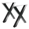 Artikelbild 1 des Artikels “Tischgestell X 80/80 Schwarz matt RAL 9005 | Im Set (2x)“