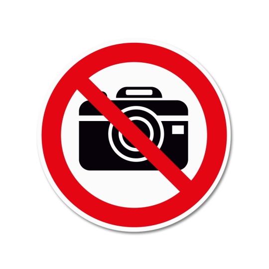 Hinweisschild rund, Fotografie verboten 