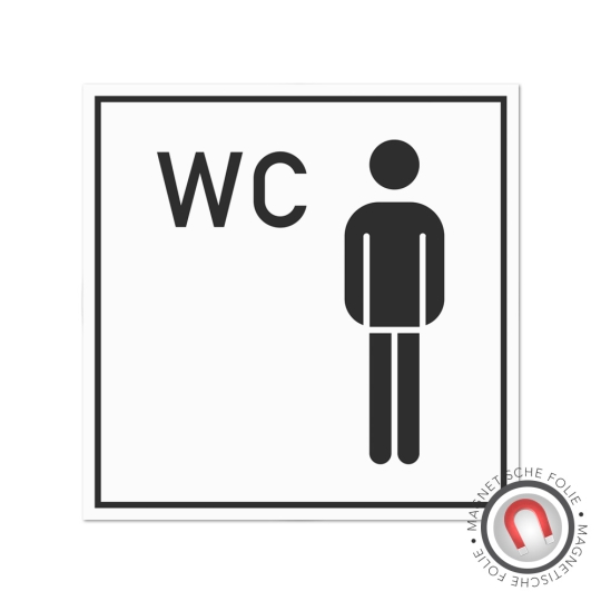 Hinweisschild WC Herren Magnetschild | 30 x 30 cm