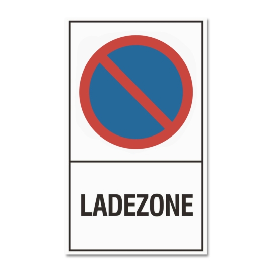 Warnschild eckig, eingeschränktes Halteverbot, Ladezone 