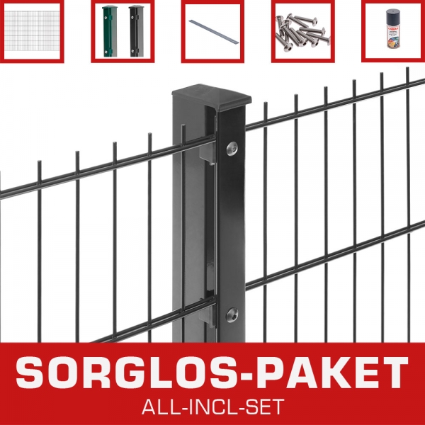 Sorglos-Paket DV868 mit Pfosten Typ 1 10 m | 1030 mm | Anthrazit RAL 7016