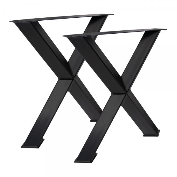 Tischgestell X 80/80 45° Schwarz matt | Im Set (2x)