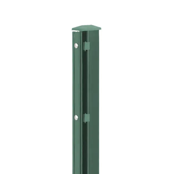 Artikelbild des Artikels “Zaunpfosten P2 mit Profilleiste moosgrün RAL 6005 | 1830 | Zum Einbetonieren | Standard“