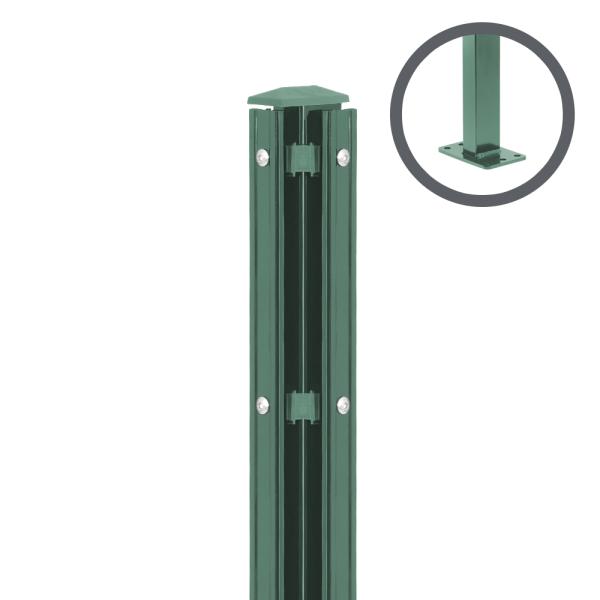 Artikelbild des Artikels “Zaunpfosten P2 mit Profilleiste moosgrün RAL 6005 | 1830 | Zum Aufdübeln | Eckpfosten Rechts“