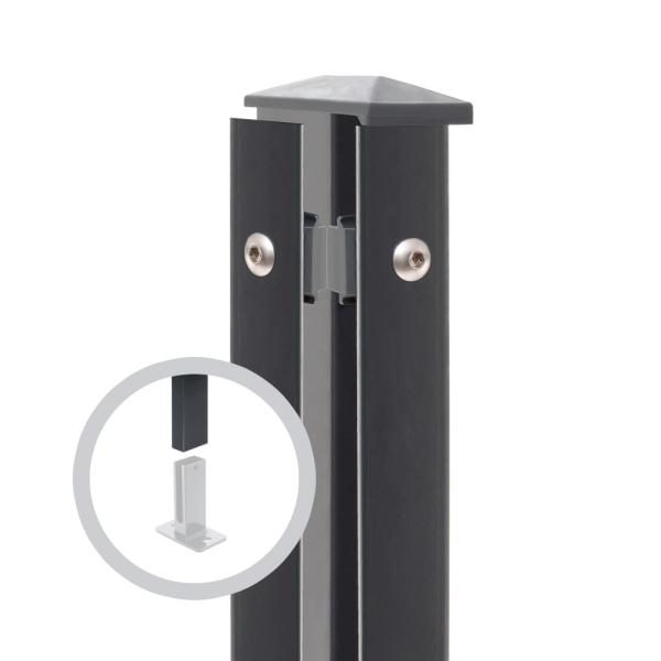 Artikelbild des Artikels “Zaunpfosten Typ 1 anthrazit RAL 7016 | 830 | Gekürzt | Eckpfosten Links“