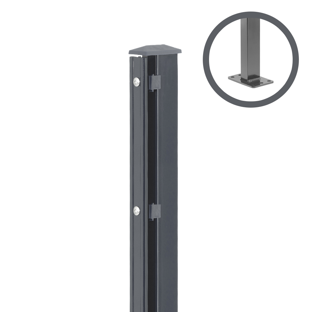  Artikelbild 1 des Artikels “Zaunpfosten P2 mit Profilleiste anthrazit RAL 7016 | 1830 | Zum Aufdübeln | Standard“
